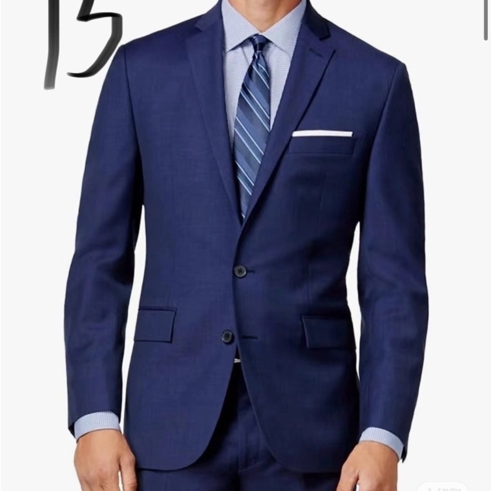 Ryan Seacrest Distinction Blue Slim Fit Suit